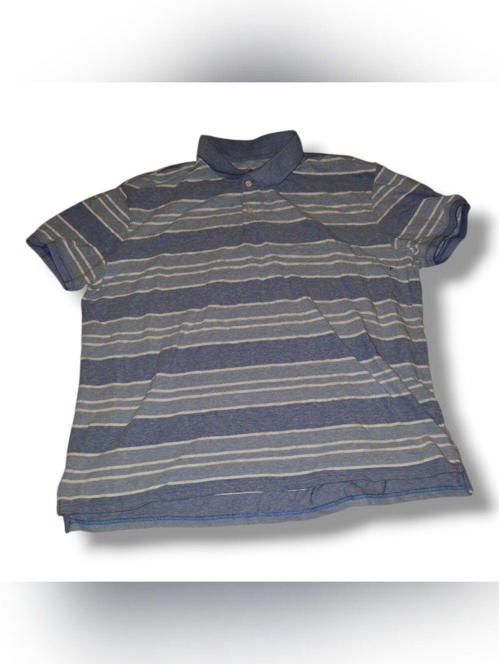 St. John's Bay Blue & Gray Striped Polo